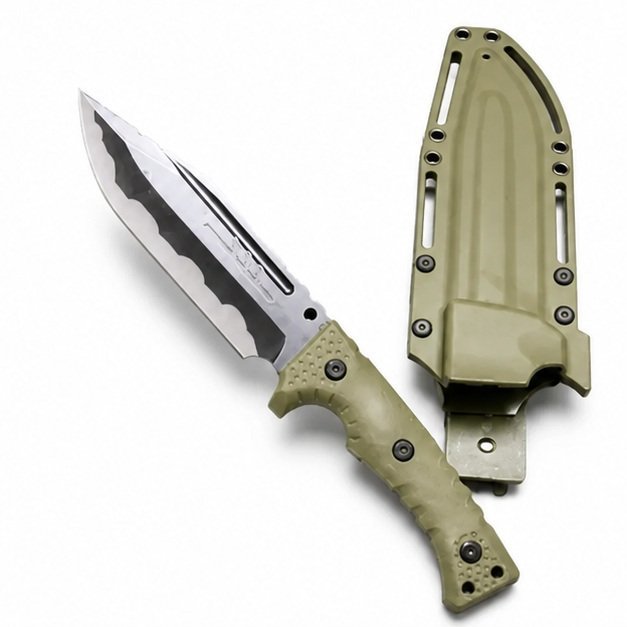 Camping Outdoor Survival Messer, tragbares Messer, hohe Härte, gerades Messer, scharfes Überlebensmesser, integrierter Kiel, hohe Härte, taktisches Messer – Grün-2