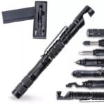 Multifunktionaler taktischer Stift-Handyhalter, taktischer Selbstverteidigungsstift, Touchscreen-Stift, Outdoor-Überlebenswerkzeug mit Kompass