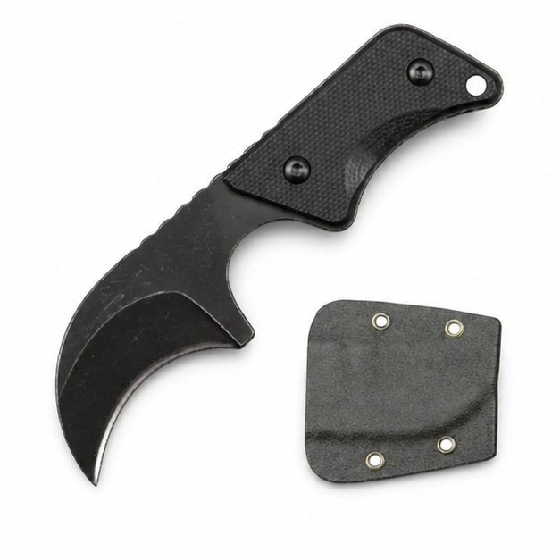Neck Knife G10-Griff mit Kydexscheide EDC-Werkzeug – Schwarz