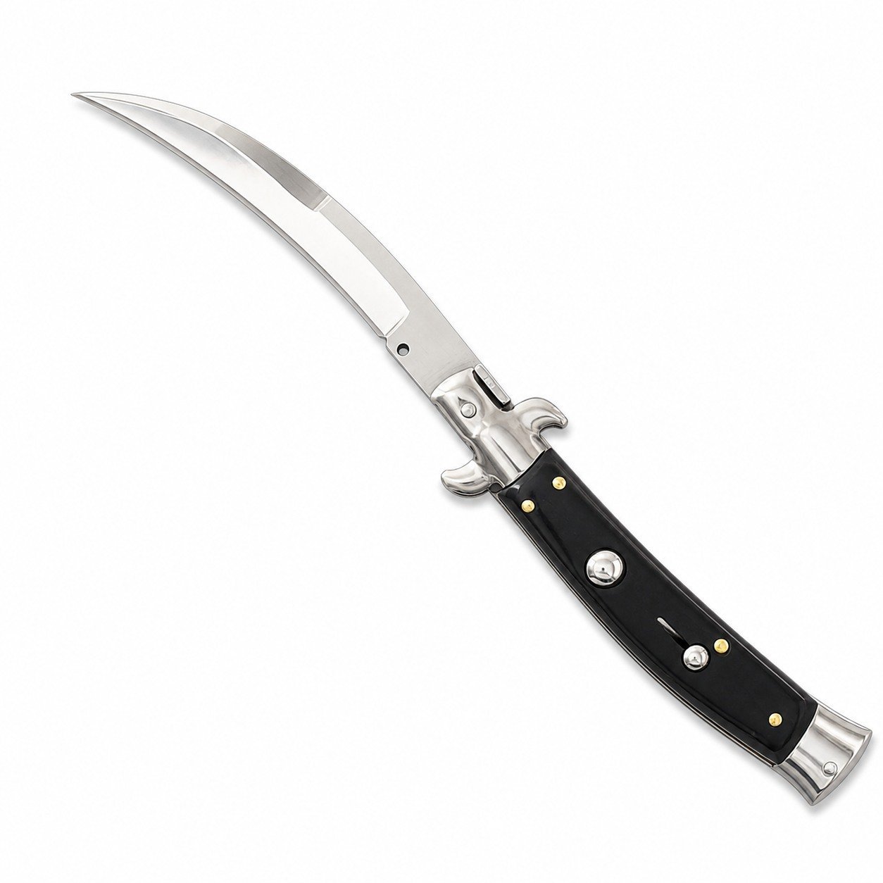9-Zoll-italienisches Stiletto-Messer – Scimitar Blade Switchblade
