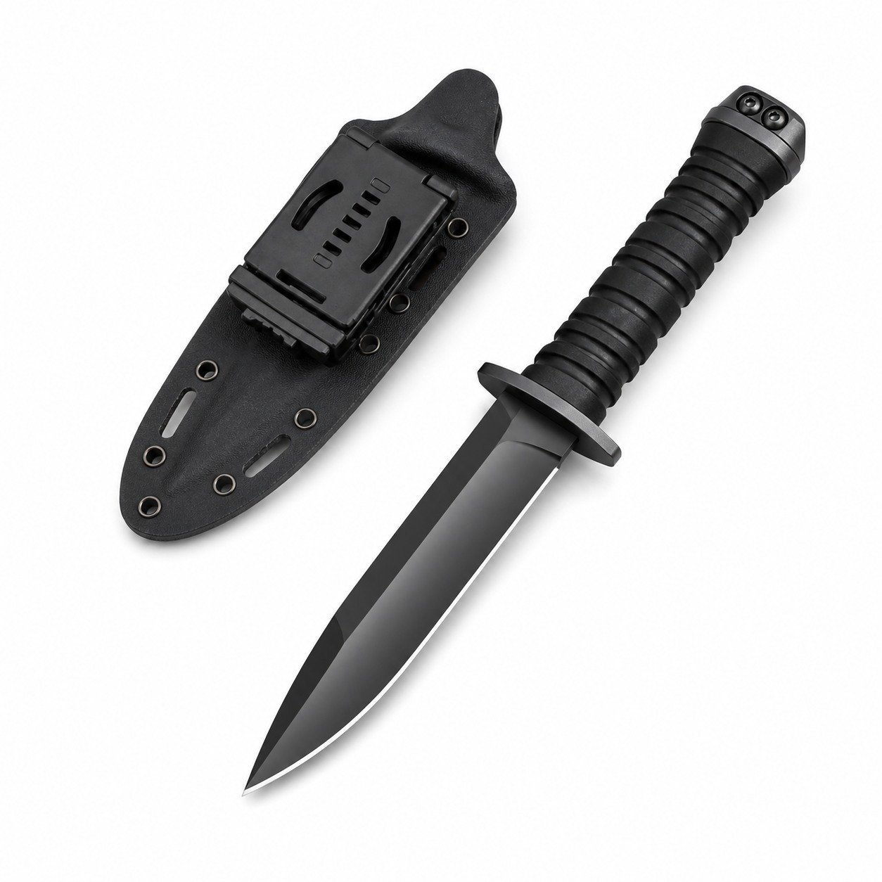 Alpha Tactical Black Knight panzerbrechendes Messer mit fester Klinge