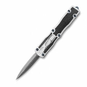 Microtech Dirac OTF-Messer mit Damast-Kohlefasergriff