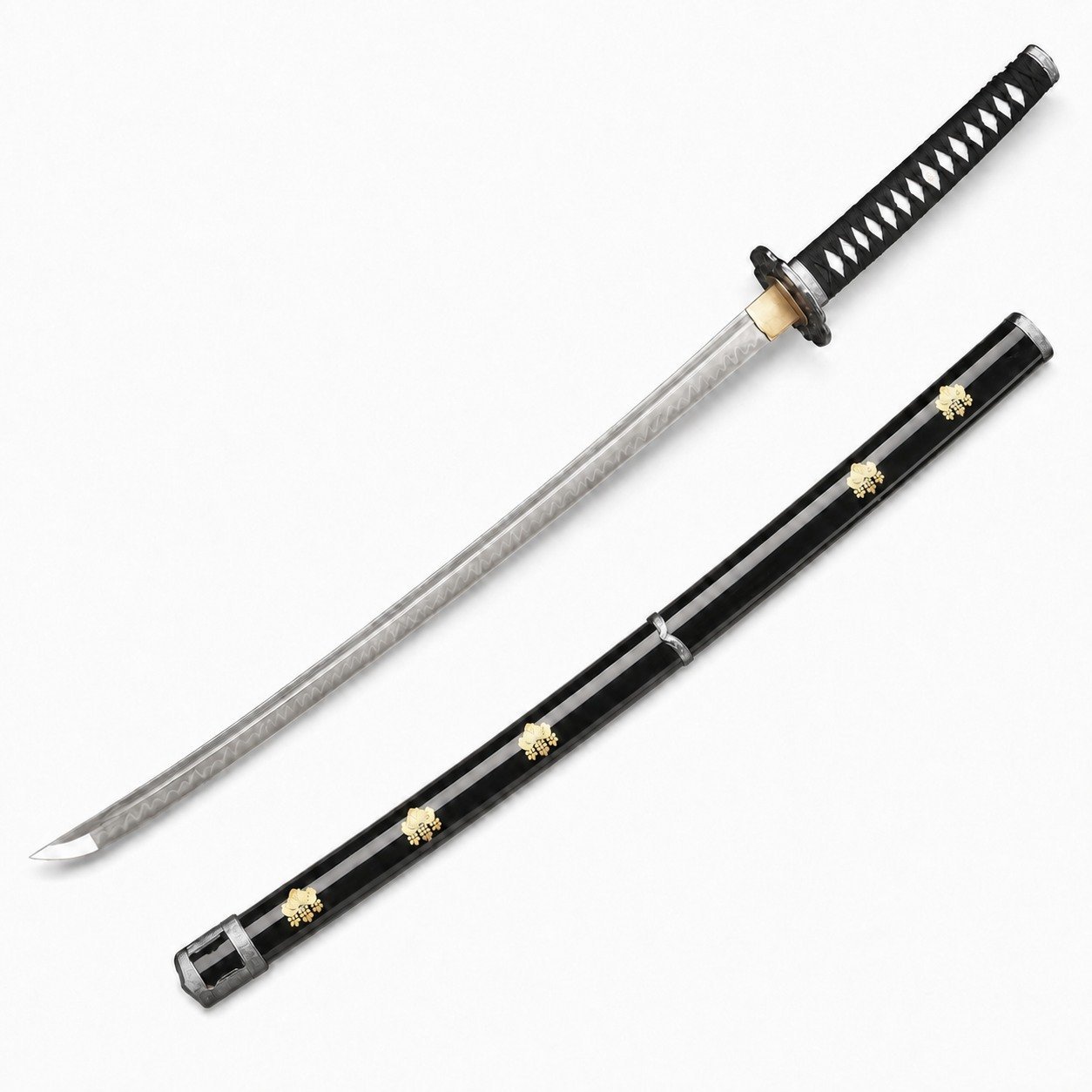Handgefertigtes schwarzes Samurai-Messer mit fester Klinge von Ghost