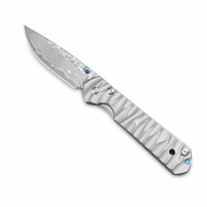 E119 Chris Reeve Big Damascus Small Sand Titanium Griff Klappmesser