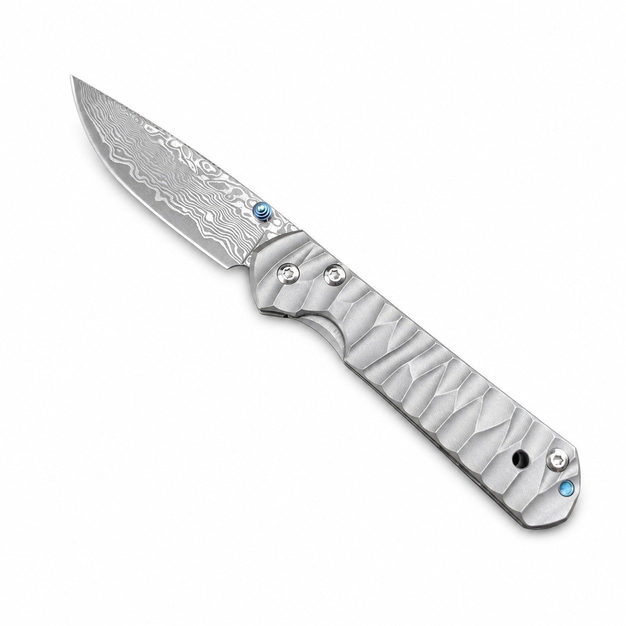 E119 Chris Reeve Big Damascus Small Sand Titanium Griff Klappmesser