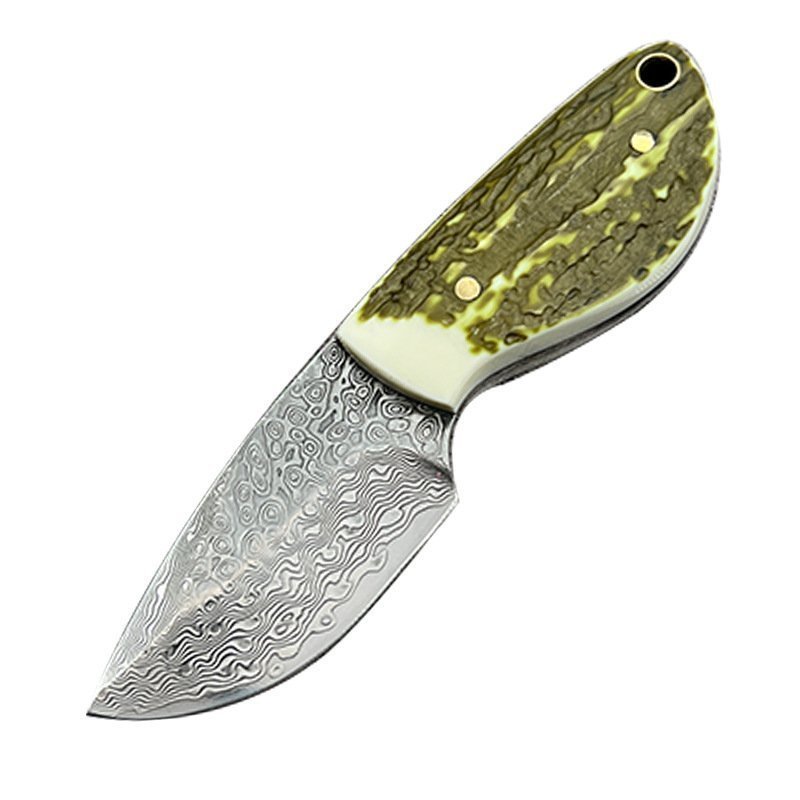 Damastmesser Outdoor Mini Taschenmesser Geschmiedeter Damaststahl Taschenüberleben