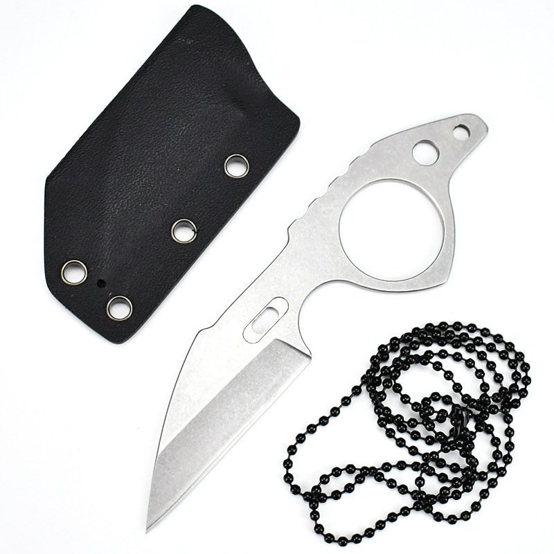 Einteiliges tragbares Minimesser aus Stahl, Neck Knife