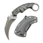 Karambit-Messer, D2-Stahl + Nylon-Fiberglas-Griff, Outdoor-Klauenmesser mit Kydexscheide, Edc-Splitter