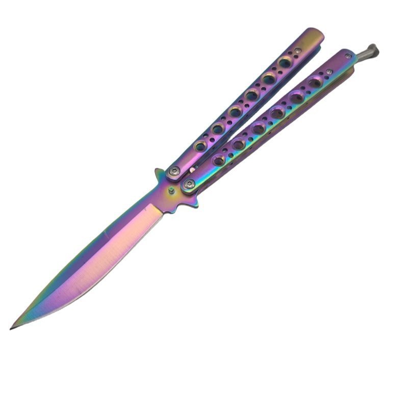 微信图片_20250312180850.jpg BM 42 Balisong-Messer Butterfly-Messer Spring Latch Rainbow